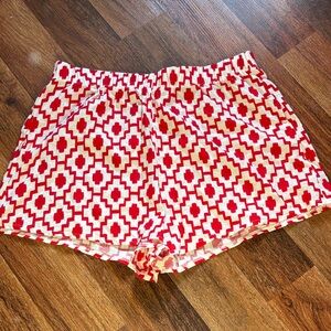 Shade & Shore High Waist Geometric Red and White Shorts